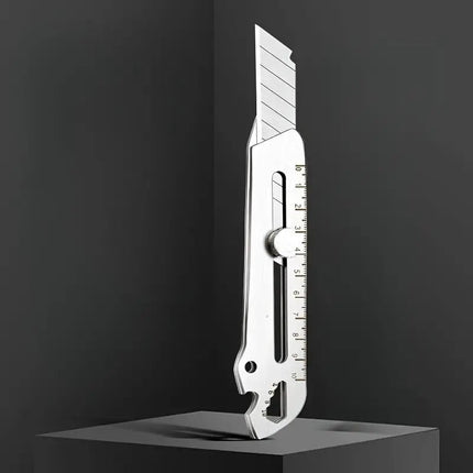 Utility Knife 6 in 1, Retractable Box Cutter with Safety Hammer