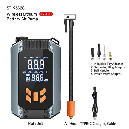 Tire Inflator Portable Air Compressor, Cordless Car Tire Pump with Digital Gauge