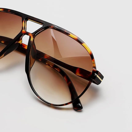 Oversized Aviator Sunglasses for Women and Men, Square Lens Aviators with UV400 Protection