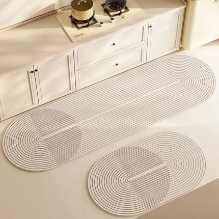 Diatomite Bath Mat, Non Slip Stone Bath Mat with Rubber Backing, Absorbent Bath Rug, Kitchen Rug Machine Washable