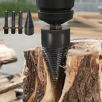 Log Splitter Drill Bit, Drill Bits for Wood Splitting with Hex Shank Adapter, Firewood Splitter Head for Battery Drills