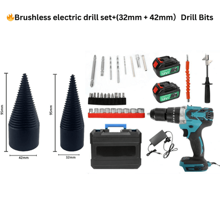 Log Splitter Drill Bit with brushless electric drill – image 8