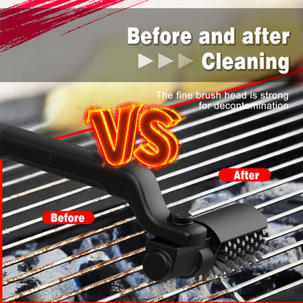 Electric Grill Brush with 3 Speeds, Grill Cleaning Brush with 2 Replacement Heads