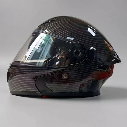 Full Face Helmet with Visor, Dual Visor Motorcycle Helmet, Lightweight Helmet with Bluetooth Compatible Shell for Riding