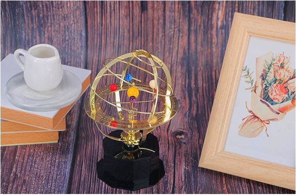 Celestial Craft | Orrery Model with 5 Revolving Planets | Elegant Brass Design for Cosmic Enthusiasts 0