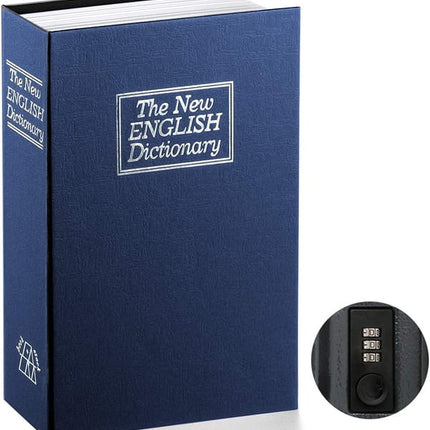 Book Safe, Hollow Book Lock Box with Key or Combination Lock – image 11