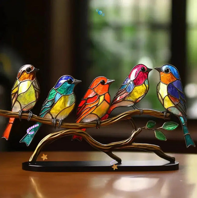 Colorful Window Decoration | Sunlight Reflecting Bird Art Piece | Vibrant Home Accent for Cheerful Ambiance 0