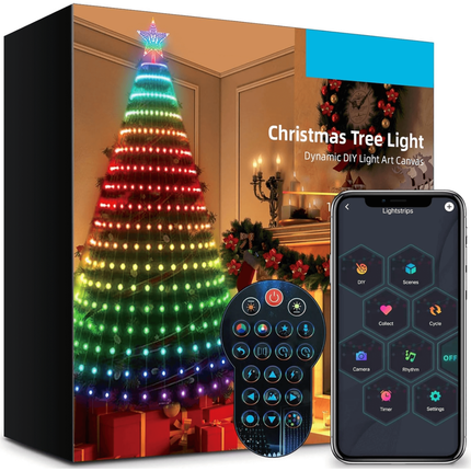 Christmas Lights 400 LED App Control, Smart Christmas Tree Lights with Music Sync, Outdoor RGB Christmas Lights for DIY