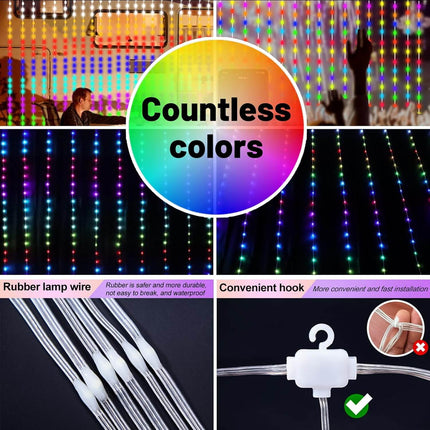 LED Curtain Lights close-up of LED beads – image 9