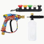 D - Quick Connect Spray Gun + Five Spray Nozzles + Nozzle Accessories + 1L Foam Bottle