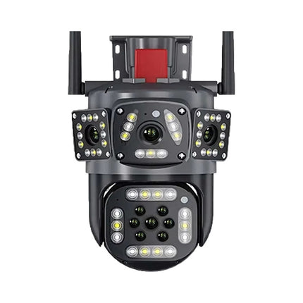 Wireless Security Cameras Outdoor, Solar Powered Security Camera with 3 Lenses, WiFi Outdoor Camera for Farm