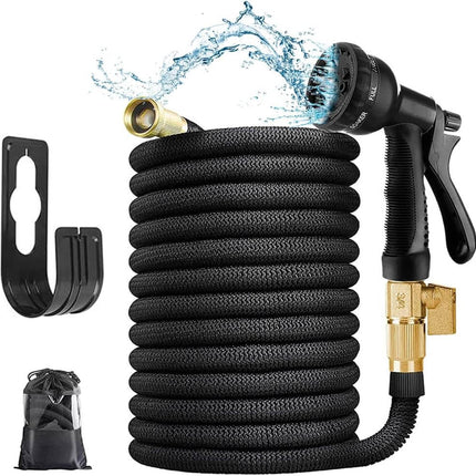 Expandable Garden Hose 100 ft, Lightweight Flexible Water Hose with Nozzle, Expanding Garden Hose for Car Wash