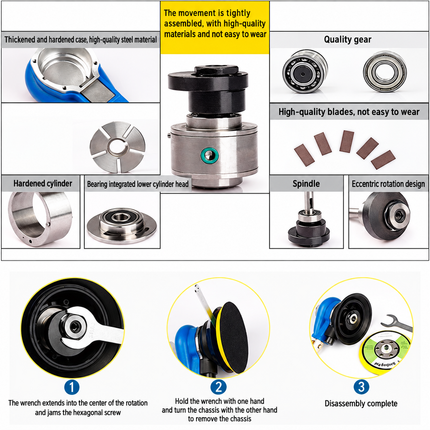 Pneumatic Orbital Polisher for Car Body and Metal