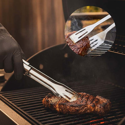 BBQ Grill Tool Set with Storage Bag, Stainless Steel Grill Accessories with Tongs and Basting Brush