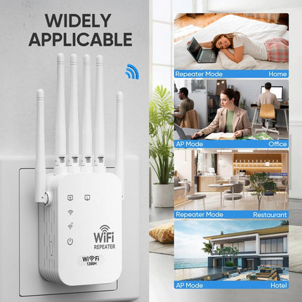 WiFi Extender for Home, Dual Band WiFi Booster 1200Mbps with 6 Antennas – image 10