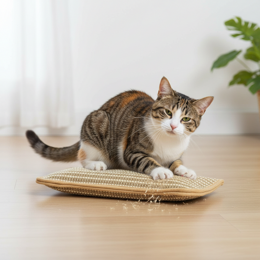 Feline Comfort | Cat Scratching Pillow with Durable Surface & Catnip | Cozy Toy for Relaxation and Engagement 0