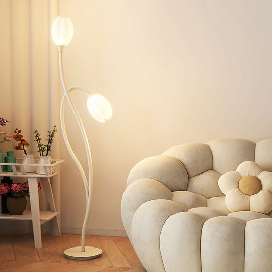 FloraGlow | Stylish Modern Flower Floor Lamp for Living Room Illumination 0