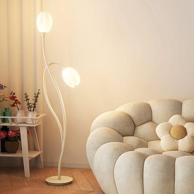 FloraGlow | Stylish Modern Flower Floor Lamp for Living Room Illumination 0