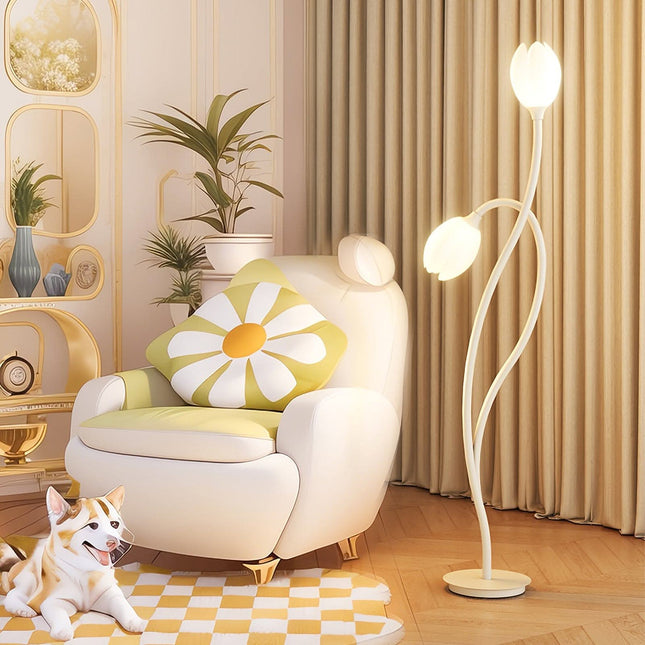 FloraGlow | Stylish Modern Flower Floor Lamp for Living Room Illumination 1