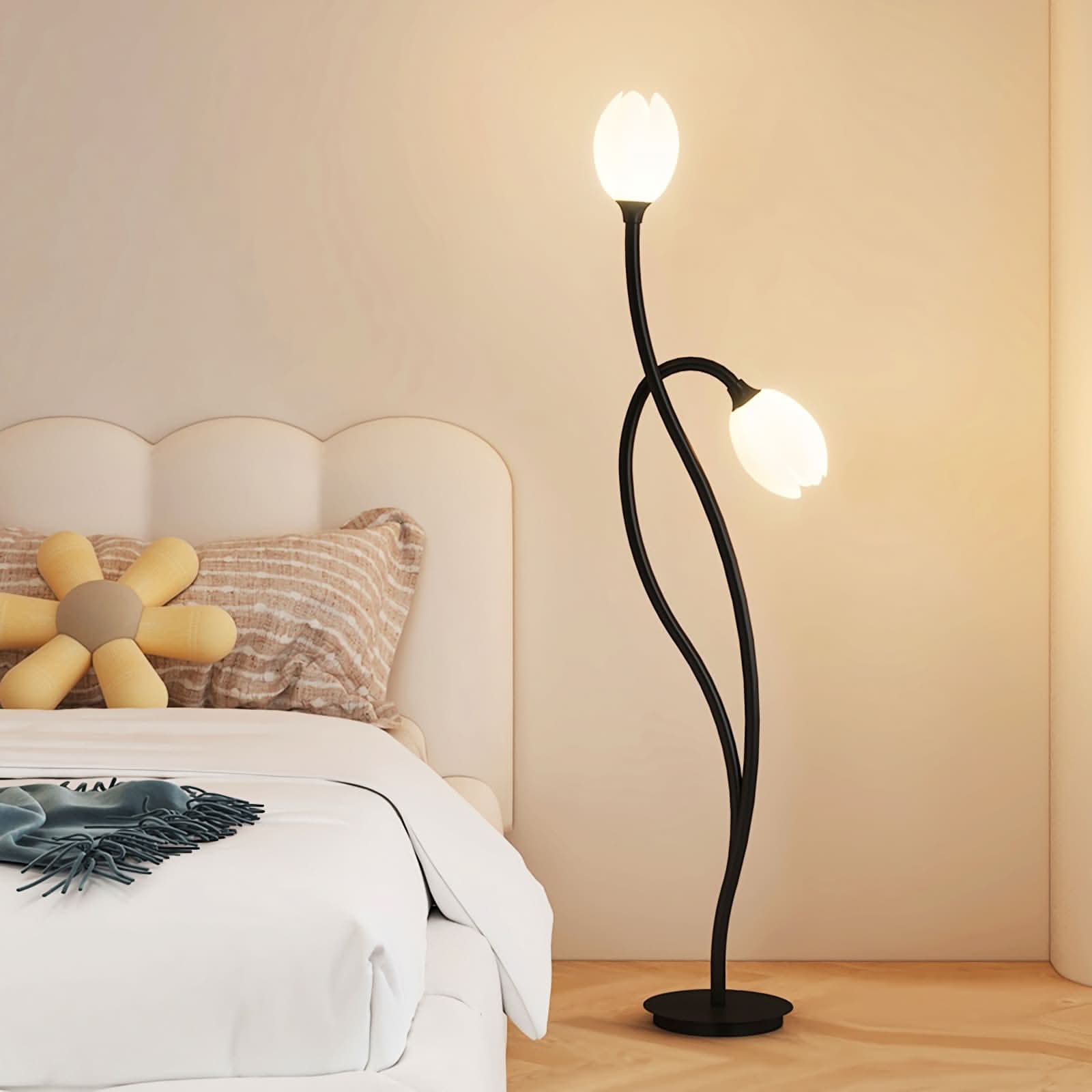 FloraGlow | Stylish Modern Flower Floor Lamp for Living Room Illumination 2