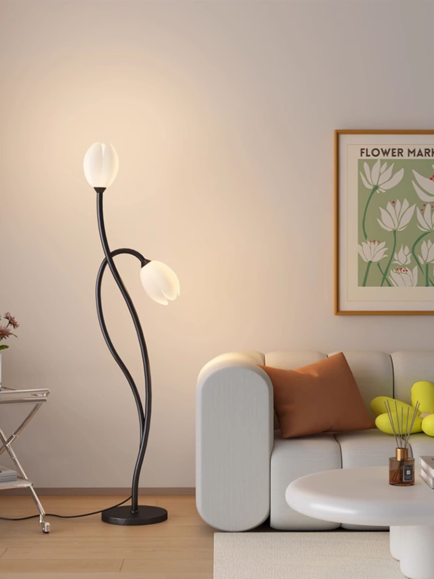 FloraGlow | Stylish Modern Flower Floor Lamp for Living Room Illumination 6