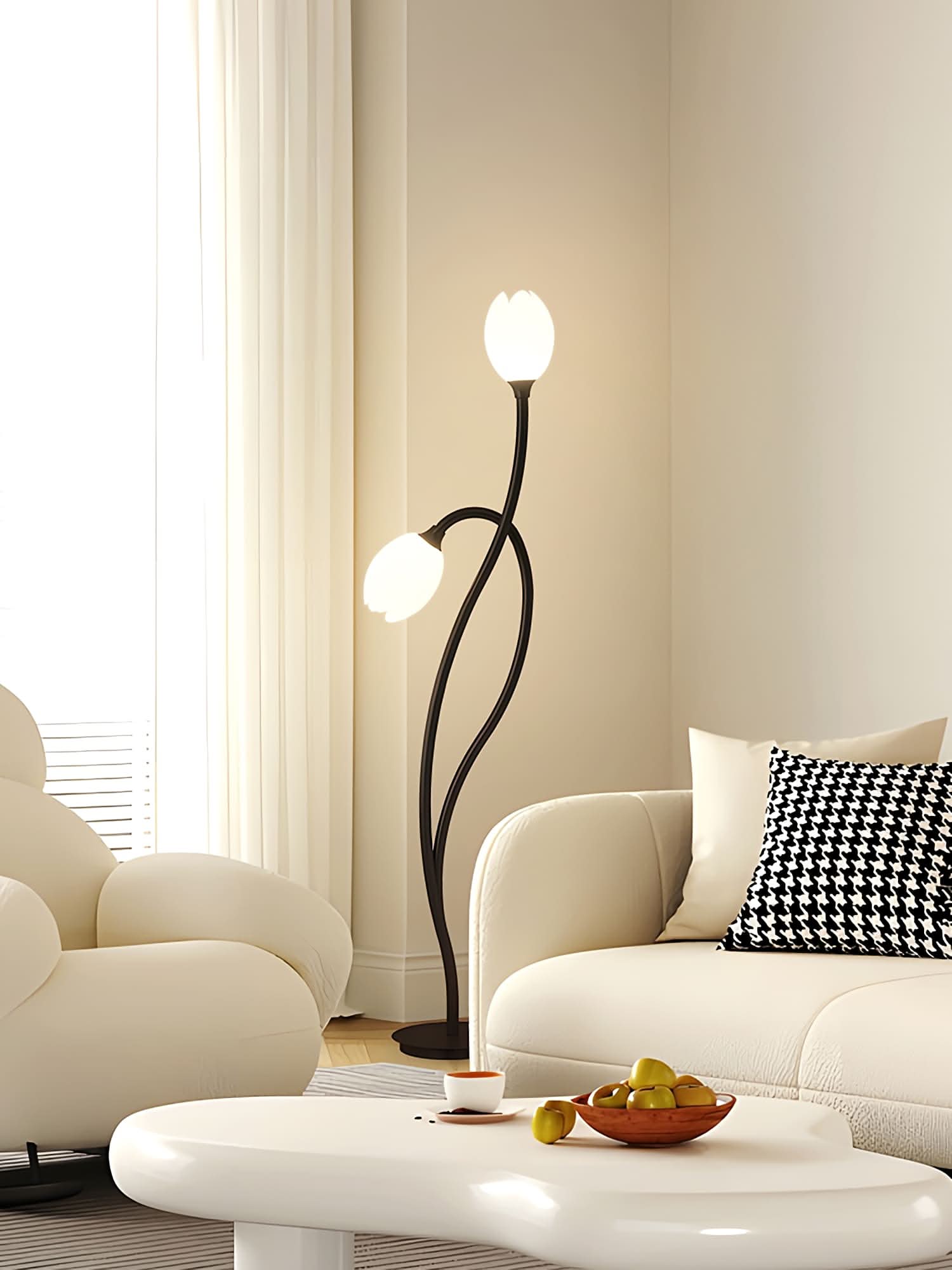 FloraGlow | Stylish Modern Flower Floor Lamp for Living Room Illumination 7