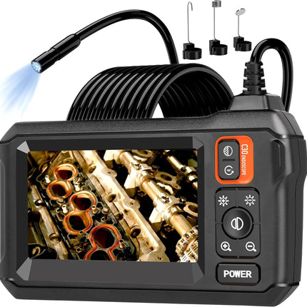 Borescope Camera Dual Lens, Endoscope Camera with Light and 16.4 ft Waterproof Cable, Inspection Camera for Engine