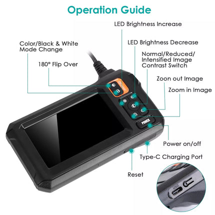 Borescope Camera Dual Lens, Endoscope Camera with Light and 16.4 ft Waterproof Cable – image 4