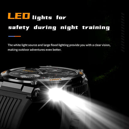 Smart Watch with Bluetooth Calling, Rugged Smartwatch with Compass
