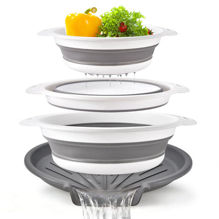 Collapsible Kitchen Strainer Set of 3, Collapsible Colander with Self Draining Base – image 4