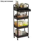 Rolling Utility Cart with Wheels, 3 Tier Rolling Cart with Hooks and Hanging Cups