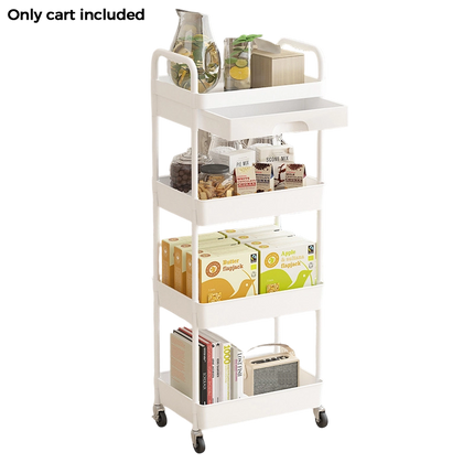 Rolling Utility Cart with Wheels, 3 Tier Rolling Cart with Hooks and Hanging Cups – image 4