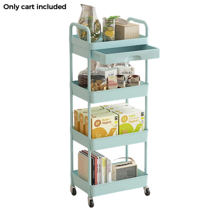 Rolling Utility Cart with Wheels, 3 Tier Rolling Cart with Hooks and Hanging Cups – image 16