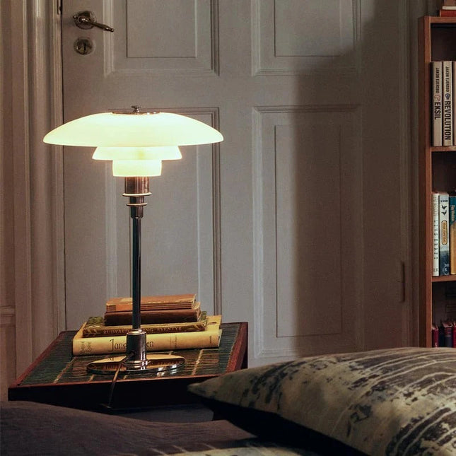 Luminara | Elegant Dimmable Curved Shade Table Lamp for Bedroom or Desk 1