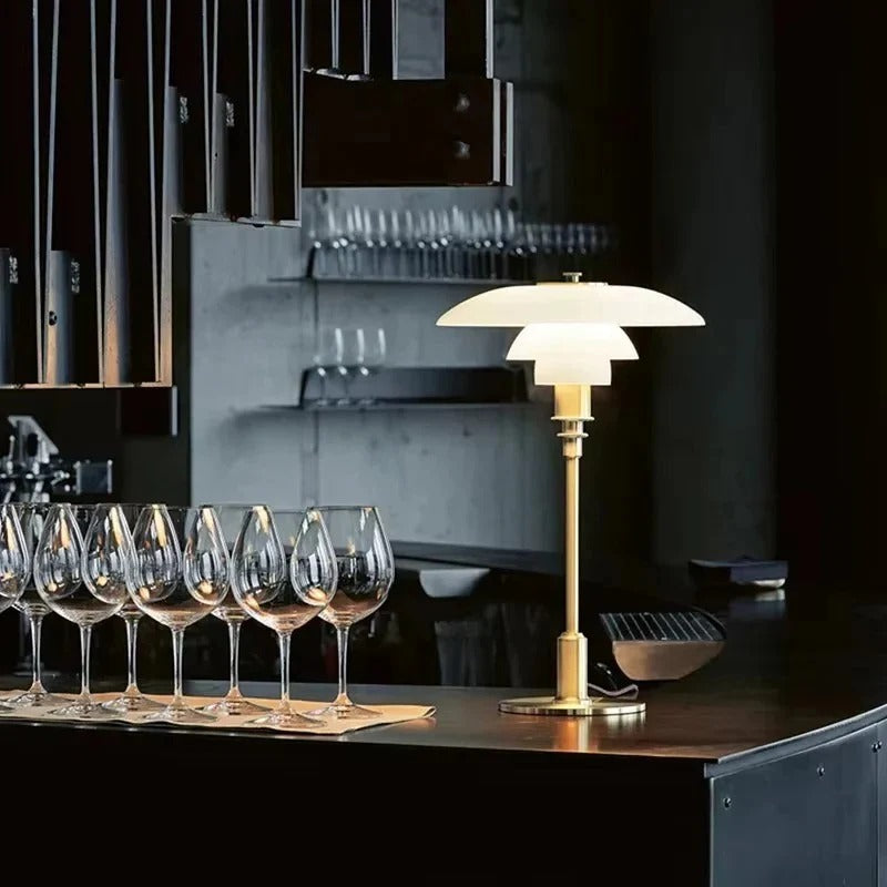 Luminara | Elegant Dimmable Curved Shade Table Lamp for Bedroom or Desk 3