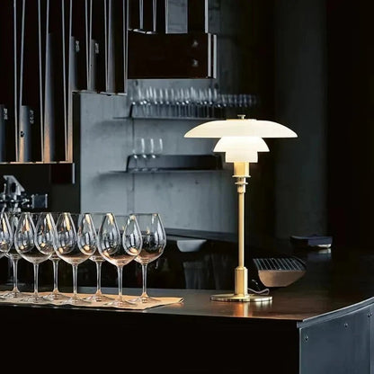 Luminara | Elegant Dimmable Curved Shade Table Lamp for Bedroom or Desk 3