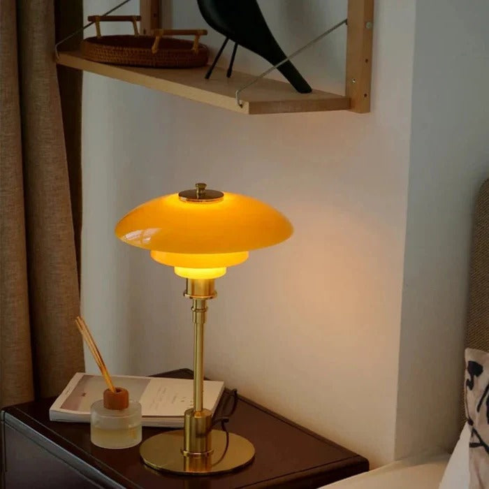 Luminara | Elegant Dimmable Curved Shade Table Lamp for Bedroom or Desk 4