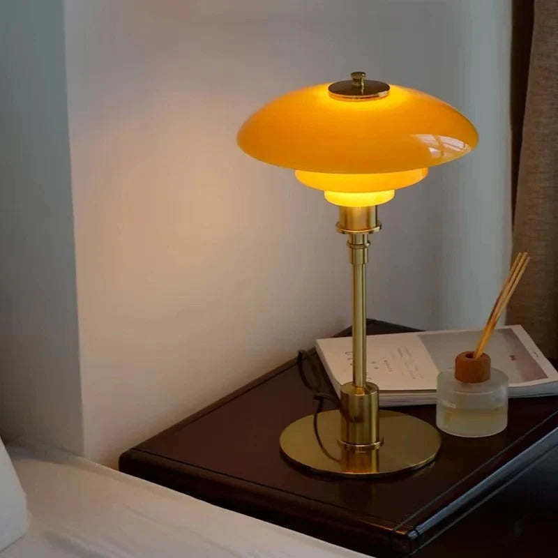 Luminara | Elegant Dimmable Curved Shade Table Lamp for Bedroom or Desk 6