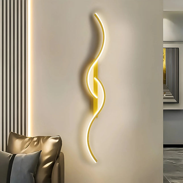 Modern Curved Wall Light | Energy-Efficient Sconce with LED Design | Stylish Illumination for Ambient Atmosphere 0