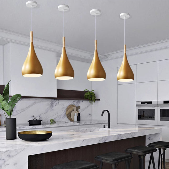 Nordic Glow | Stylish Modern Wood and Metal Kitchen Pendant Lighting 1