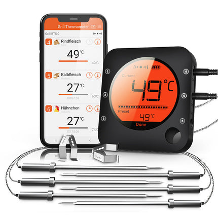 Wireless Meat Thermometer with Multiple Probes, Bluetooth Food Thermometer for Grill and Smoker with Companion App – image 3