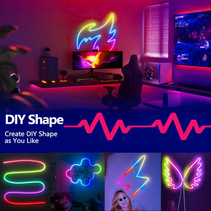 LED Strip Lights, RGBIC Neon Rope Light with Music Sync