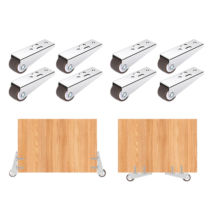 Mini Caster Wheels 4 Pack and 8 Pack, Rigid Furniture Casters and Wheels with Galvanized Steel Bracket – image 9