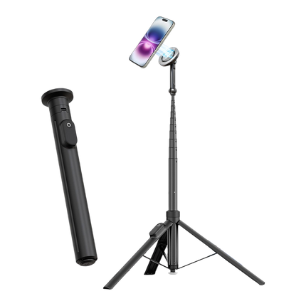 Selfie Stick Tripod with Bluetooth Remote, Magnetic Phone Tripod Stand for iPhone and Android