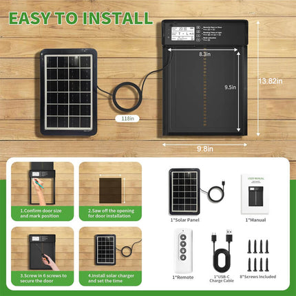 Automatic Chicken Coop Door with Timer and Light Sensor, Automatic Chicken Door with Remote for Hen House and Duck – image 6