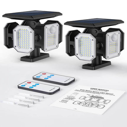 Outdoor Lights Solar Powered, 5 Head Solar Flood Light with Remote – image 6
