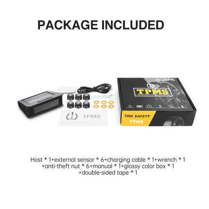 Solar Tire Pressure Monitor System, Tire Pressure Sensors with LCD Display – image 4