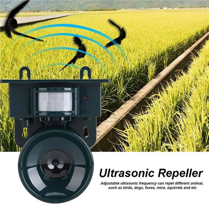 Ultrasonic Bat Repellent Outdoor, Solar Powered Bat Deterrent Device, Waterproof Ultrasonic Animal Repellent