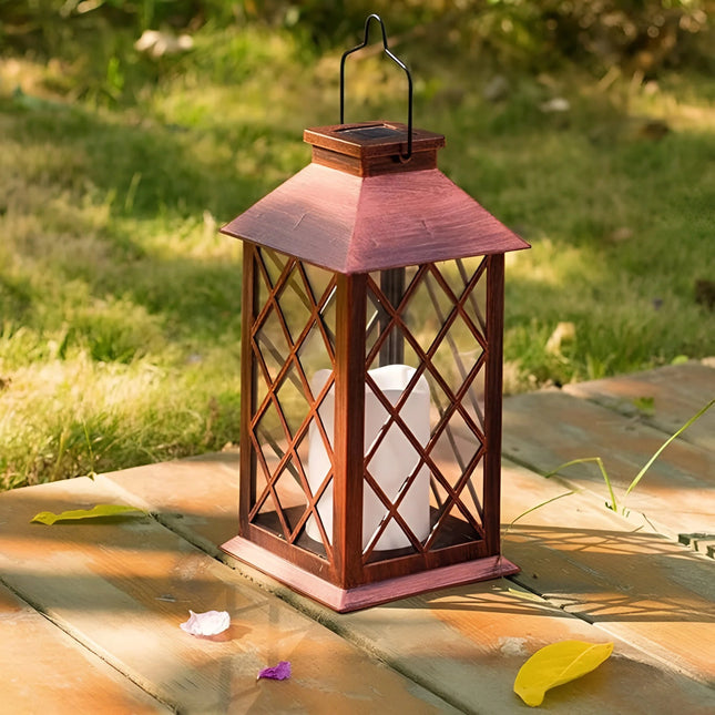 SolaraGlow | Elegant Vintage Outdoor Solar Garden Lantern Light 1