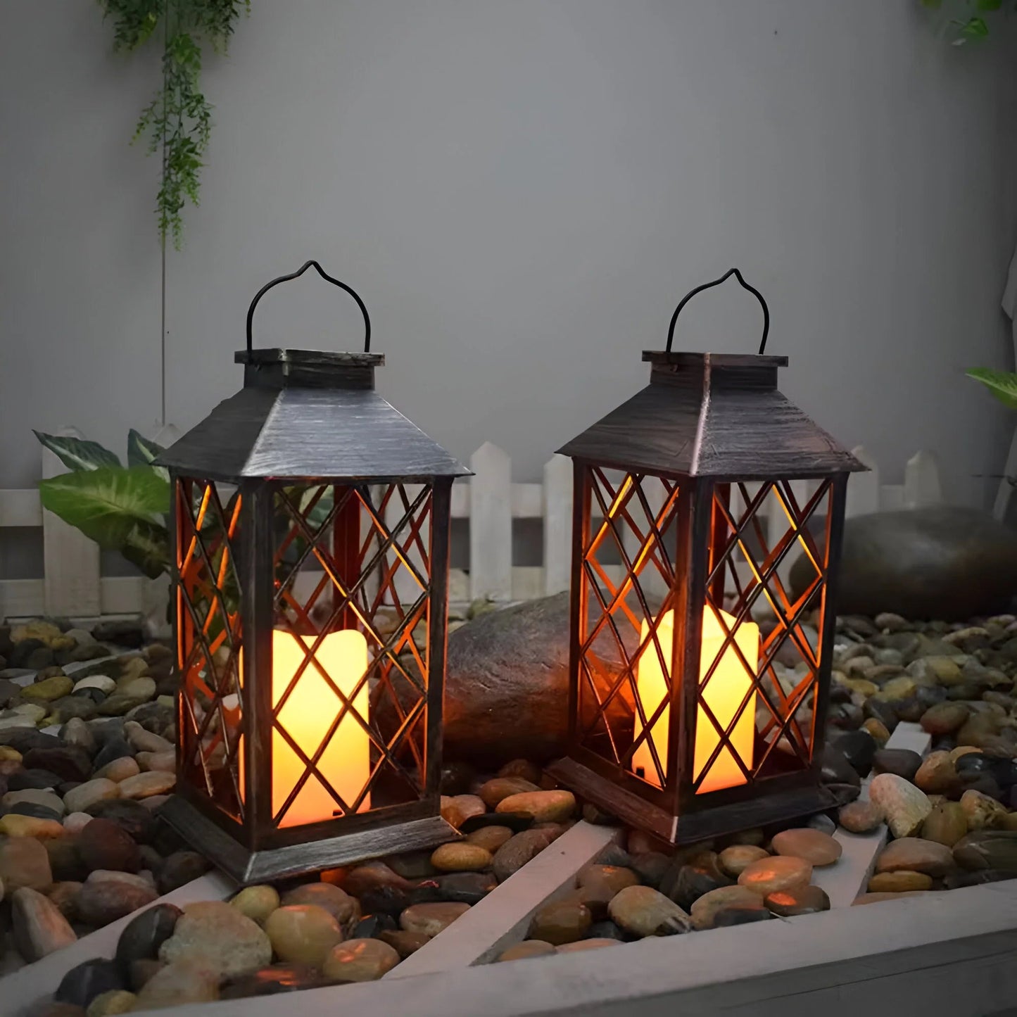 SolaraGlow | Elegant Vintage Outdoor Solar Garden Lantern Light 2
